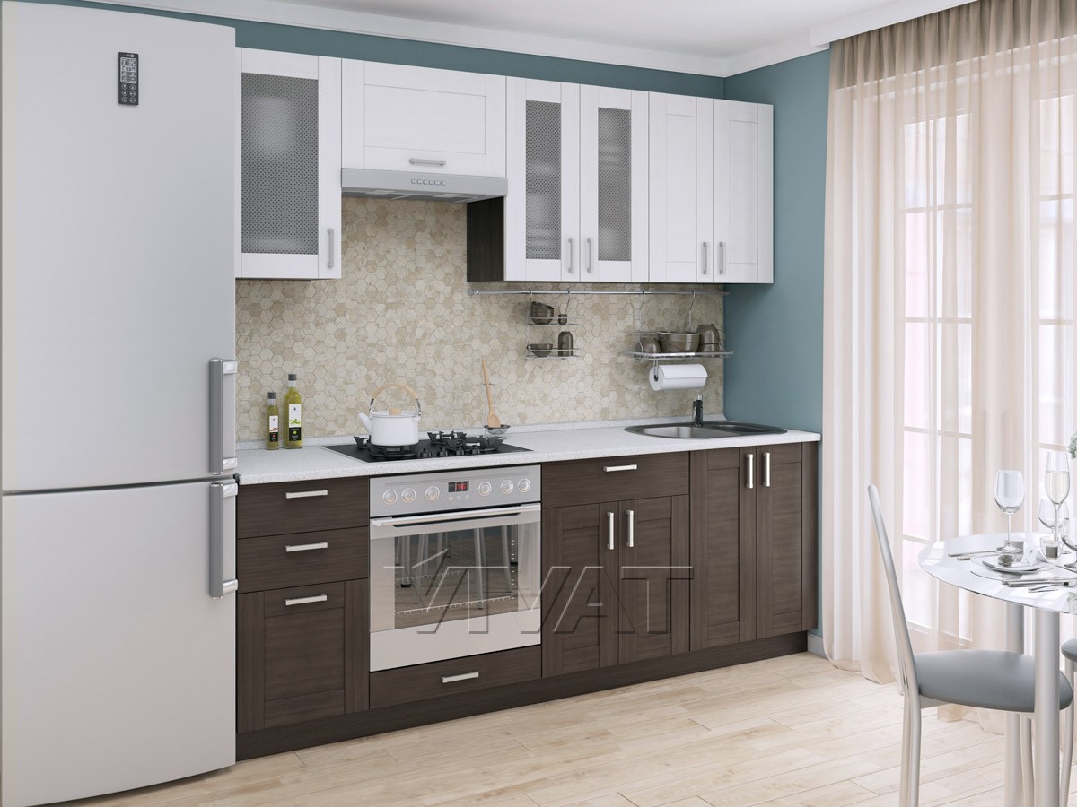 фото Кухня Лофт-01 Snow/Wenge Veralinga
