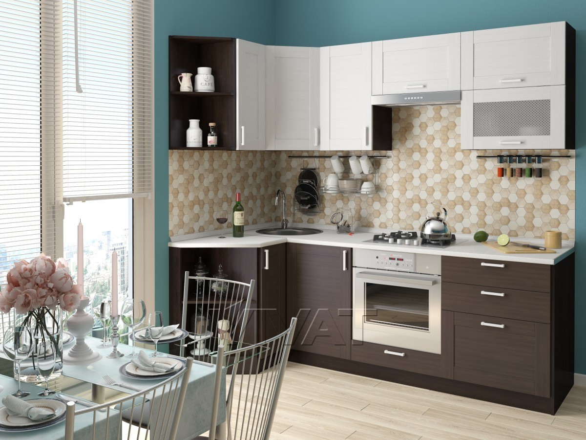 фото Кухня Лофт-03 Snow/Wenge Veralinga